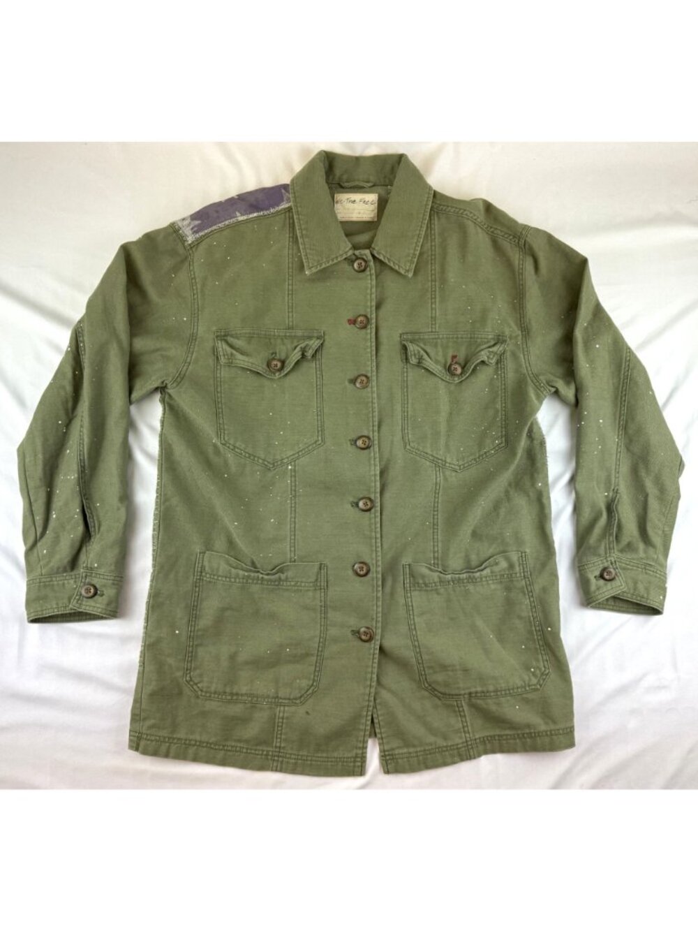 We The Free - Free People Spruce Military Shirt Jacket - Moss - Size Small - Picture 4 of 10